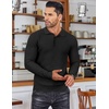 image:imageCOOFANDY Mens Knit Polo Shirts Long Sleeve Sweater Polo Lightweight Fashion Casual Collared ShirtsBlack
