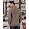 image:imageCOOFANDY Mens Knit Polo Shirts Long Sleeve Sweater Polo Lightweight Fashion Casual Collared ShirtsBrown and Grey