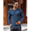 image:imageCOOFANDY Mens Knit Polo Shirts Long Sleeve Sweater Polo Lightweight Fashion Casual Collared ShirtsDark Blue