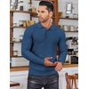 image:imageCOOFANDY Mens Knit Polo Shirts Long Sleeve Sweater Polo Lightweight Fashion Casual Collared ShirtsDark Blue