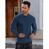 image:imageCOOFANDY Mens Knit Polo Shirts Long Sleeve Sweater Polo Lightweight Fashion Casual Collared ShirtsDark Blue