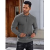 image:imageCOOFANDY Mens Knit Polo Shirts Long Sleeve Sweater Polo Lightweight Fashion Casual Collared ShirtsDark Grey