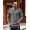 image:imageCOOFANDY Mens Knit Polo Shirts Long Sleeve Sweater Polo Lightweight Fashion Casual Collared ShirtsDark Grey