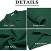 image:imageCOOFANDY Mens Knit Polo Shirts Long Sleeve Sweater Polo Lightweight Fashion Casual Collared ShirtsGreen