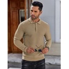 image:imageCOOFANDY Mens Knit Polo Shirts Long Sleeve Sweater Polo Lightweight Fashion Casual Collared ShirtsKhaki