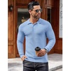 image:imageCOOFANDY Mens Knit Polo Shirts Long Sleeve Sweater Polo Lightweight Fashion Casual Collared ShirtsLight Blue