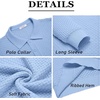 image:imageCOOFANDY Mens Knit Polo Shirts Long Sleeve Sweater Polo Lightweight Fashion Casual Collared ShirtsLight Blue