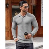 image:imageCOOFANDY Mens Knit Polo Shirts Long Sleeve Sweater Polo Lightweight Fashion Casual Collared ShirtsLight Grey