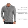 image:imageCOOFANDY Mens Knit Polo Shirts Long Sleeve Sweater Polo Lightweight Fashion Casual Collared ShirtsLight Grey