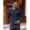 image:imageCOOFANDY Mens Knit Polo Shirts Long Sleeve Sweater Polo Lightweight Fashion Casual Collared ShirtsNavy Blue