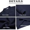 image:imageCOOFANDY Mens Knit Polo Shirts Long Sleeve Sweater Polo Lightweight Fashion Casual Collared ShirtsNavy Blue