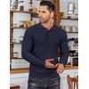 image:imageCOOFANDY Mens Knit Polo Shirts Long Sleeve Sweater Polo Lightweight Fashion Casual Collared ShirtsNavy Blue