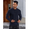 image:imageCOOFANDY Mens Knit Polo Shirts Long Sleeve Sweater Polo Lightweight Fashion Casual Collared ShirtsNavy Blue
