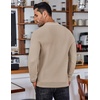 image:imageCOOFANDY Mens Knit Polo Shirts Long Sleeve Sweater Polo Lightweight Fashion Casual Collared ShirtsStripedlight Khaki