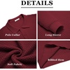 image:imageCOOFANDY Mens Knit Polo Shirts Long Sleeve Sweater Polo Lightweight Fashion Casual Collared ShirtsWine Red