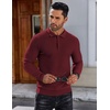 image:imageCOOFANDY Mens Knit Polo Shirts Long Sleeve Sweater Polo Lightweight Fashion Casual Collared ShirtsWine Red