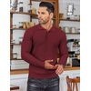 image:imageCOOFANDY Mens Knit Polo Shirts Long Sleeve Sweater Polo Lightweight Fashion Casual Collared ShirtsWine Red