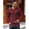 image:imageCOOFANDY Mens Knit Polo Shirts Long Sleeve Sweater Polo Lightweight Fashion Casual Collared ShirtsWine Red