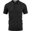 image:imageCOOFANDY Mens Knit Polo Shirts Short Sleeve Button Down Textured Polo Shirt Cuban Guayabera Summer Beach ShirtsBlack