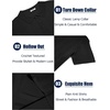 image:imageCOOFANDY Mens Knit Polo Shirts Short Sleeve Button Down Textured Polo Shirt Cuban Guayabera Summer Beach ShirtsBlack