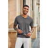 image:imageCOOFANDY Mens Knit Polo Shirts Short Sleeve Button Down Textured Polo Shirt Cuban Guayabera Summer Beach ShirtsDark Grey