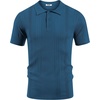 image:imageCOOFANDY Mens Knit Polo Shirts Short Sleeve Button Down Textured Polo Shirt Cuban Guayabera Summer Beach ShirtsDenim Blue