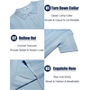 image:imageCOOFANDY Mens Knit Polo Shirts Short Sleeve Button Down Textured Polo Shirt Cuban Guayabera Summer Beach ShirtsLight Blue