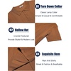 image:imageCOOFANDY Mens Knit Polo Shirts Short Sleeve Button Down Textured Polo Shirt Cuban Guayabera Summer Beach ShirtsLight Brown