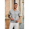 image:imageCOOFANDY Mens Knit Polo Shirts Short Sleeve Button Down Textured Polo Shirt Cuban Guayabera Summer Beach ShirtsLight Grey