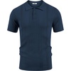 image:imageCOOFANDY Mens Knit Polo Shirts Short Sleeve Button Down Textured Polo Shirt Cuban Guayabera Summer Beach ShirtsNavy Blue