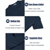 image:imageCOOFANDY Mens Knit Polo Shirts Short Sleeve Button Down Textured Polo Shirt Cuban Guayabera Summer Beach ShirtsNavy Blue