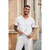 image:imageCOOFANDY Mens Knit Polo Shirts Short Sleeve Button Down Textured Polo Shirt Cuban Guayabera Summer Beach ShirtsWhite