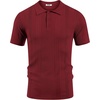 image:imageCOOFANDY Mens Knit Polo Shirts Short Sleeve Button Down Textured Polo Shirt Cuban Guayabera Summer Beach ShirtsWine Red