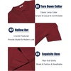 image:imageCOOFANDY Mens Knit Polo Shirts Short Sleeve Button Down Textured Polo Shirt Cuban Guayabera Summer Beach ShirtsWine Red