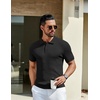image:imageCOOFANDY Mens Knit Polo Shirts Short Sleeve Casual Textured Polo T Shirt Summer Ribbed Collared Golf ShirtsBlack