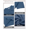 image:imageCOOFANDY Mens Knit Polo Shirts Short Sleeve Casual Textured Polo T Shirt Summer Ribbed Collared Golf ShirtsDenim Blue