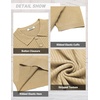 image:imageCOOFANDY Mens Knit Polo Shirts Short Sleeve Casual Textured Polo T Shirt Summer Ribbed Collared Golf ShirtsKhaki