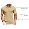 image:imageCOOFANDY Mens Knit Polo Shirts Short Sleeve Casual Textured Polo T Shirt Summer Ribbed Collared Golf ShirtsKhaki