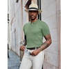 image:imageCOOFANDY Mens Knit Polo Shirts Short Sleeve Casual Textured Polo T Shirt Summer Ribbed Collared Golf ShirtsLight Green