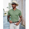 image:imageCOOFANDY Mens Knit Polo Shirts Short Sleeve Casual Textured Polo T Shirt Summer Ribbed Collared Golf ShirtsLight Green