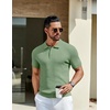 image:imageCOOFANDY Mens Knit Polo Shirts Short Sleeve Casual Textured Polo T Shirt Summer Ribbed Collared Golf ShirtsLight Green