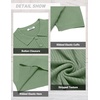 image:imageCOOFANDY Mens Knit Polo Shirts Short Sleeve Casual Textured Polo T Shirt Summer Ribbed Collared Golf ShirtsLight Green