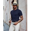 image:imageCOOFANDY Mens Knit Polo Shirts Short Sleeve Casual Textured Polo T Shirt Summer Ribbed Collared Golf ShirtsNavy Blue