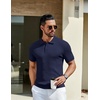 image:imageCOOFANDY Mens Knit Polo Shirts Short Sleeve Casual Textured Polo T Shirt Summer Ribbed Collared Golf ShirtsNavy Blue