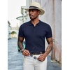 image:imageCOOFANDY Mens Knit Polo Shirts Short Sleeve Casual Textured Polo T Shirt Summer Ribbed Collared Golf ShirtsNavy Blue