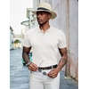 image:imageCOOFANDY Mens Knit Polo Shirts Short Sleeve Casual Textured Polo T Shirt Summer Ribbed Collared Golf ShirtsWhite