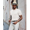 image:imageCOOFANDY Mens Knit Polo Shirts Short Sleeve Casual Textured Polo T Shirt Summer Ribbed Collared Golf ShirtsWhite