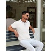image:imageCOOFANDY Mens Knit Polo Shirts Short Sleeve Casual Textured Polo T Shirt Summer Ribbed Collared Golf ShirtsWhite