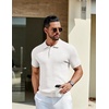 image:imageCOOFANDY Mens Knit Polo Shirts Short Sleeve Casual Textured Polo T Shirt Summer Ribbed Collared Golf ShirtsWhite