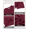 image:imageCOOFANDY Mens Knit Polo Shirts Short Sleeve Casual Textured Polo T Shirt Summer Ribbed Collared Golf ShirtsWine Red